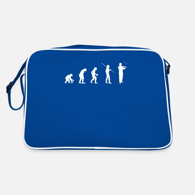 Flöte Flötisten Flötenspieler Evolution Querflöte Retro Tasche