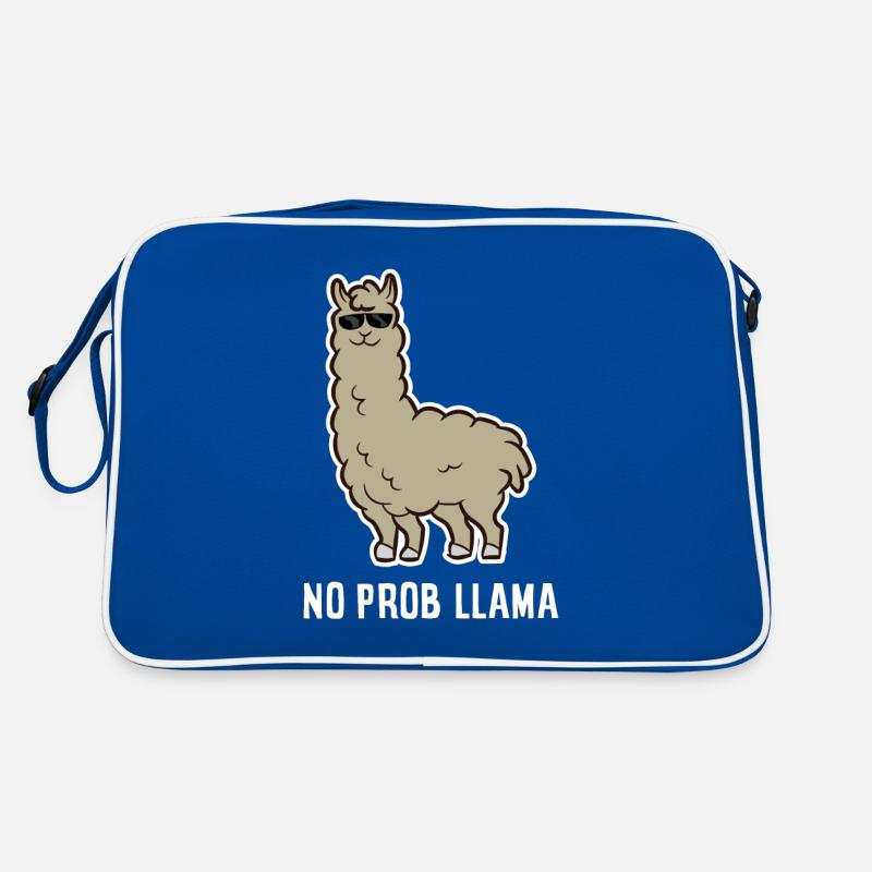 Llama Gift No Probllama Lama avec lunettes de soleil Sac Retro