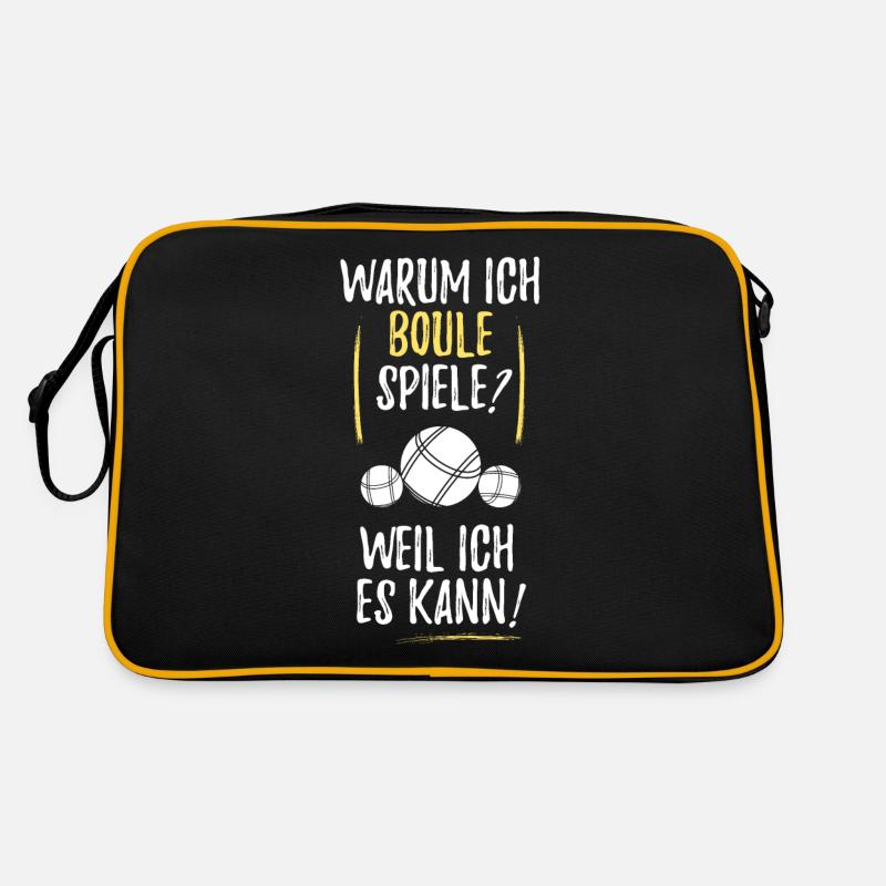 Boule Petanque Boccia Boules - Retro Tasche - Schwarz/Gold