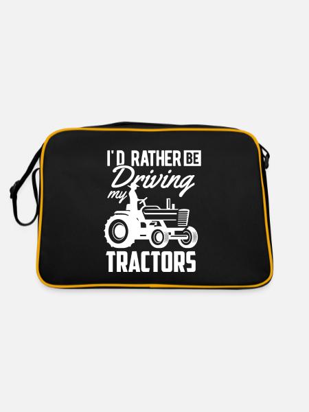 Traktor - Retro Tasche - Schwarz/Gold - Hinten
