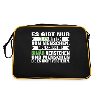 Informatik Witz Systemadministrator EDV Witz - Retro Tasche - Schwarz/Gold - Hinten