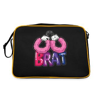 BRAT menottes en peluche DDLG bad girl humour - Sac Retro - noir/or - Dos