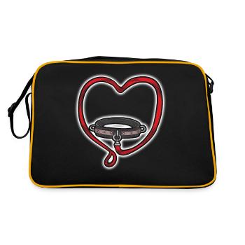 Collier d’esclave Collier Laisse BDSM Bondage Love - Sac Retro - noir/or - Dos