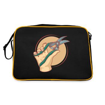 Gardener Gardening Garden Pruner Cutter Hobby Gift - Retro Bag - black/gold - Back