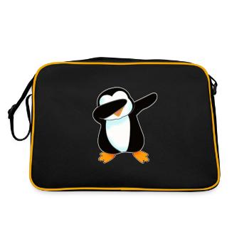 Cadeau d'amoureux des animaux des oiseaux d'hiver - Sac Retro - noir/or - Dos