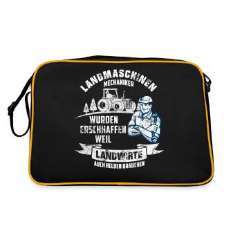 Landmaschinen Mechaniker - Retro Tasche - Schwarz/Gold - Hinten
