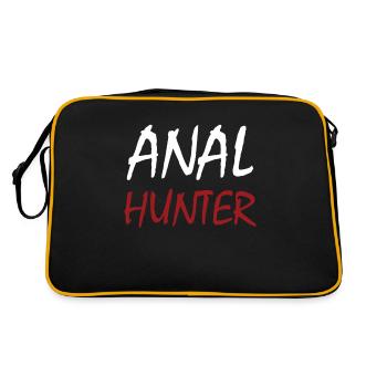 Anal Hunter Analsex versaut ü18 Spruch Notgeil - Retro Tasche - Schwarz/Gold - Hinten