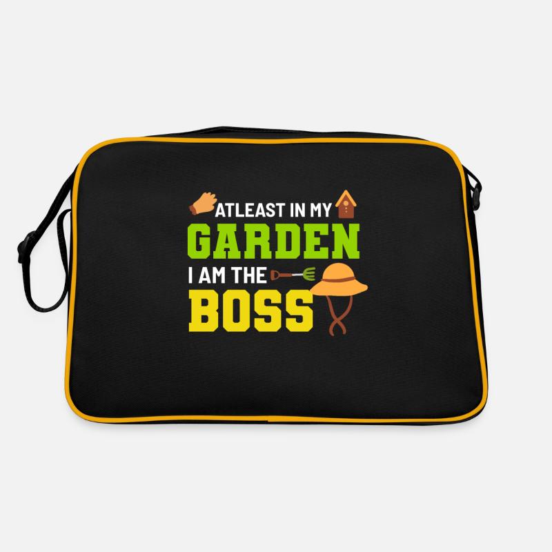 Chef Gärtner Boss Gärtnerin Bauer Hobby Florist - Retro Tasche - Schwarz/Gold