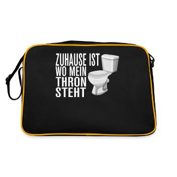 Klo Sprüche - Retro Tasche - Schwarz/Gold - Hinten