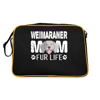 Weimaraner Mom For Life Dog Pun - Retro Bag - black/gold - Back