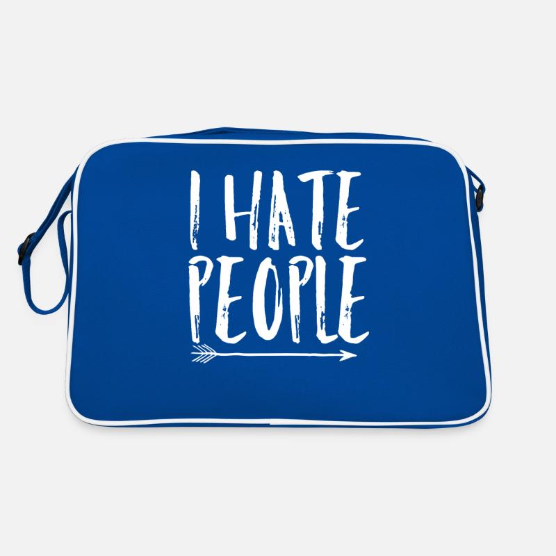 I hate People Retro Tasche