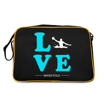 WATER POLO LOVE - Retro Tasche - Schwarz/Gold - Hinten