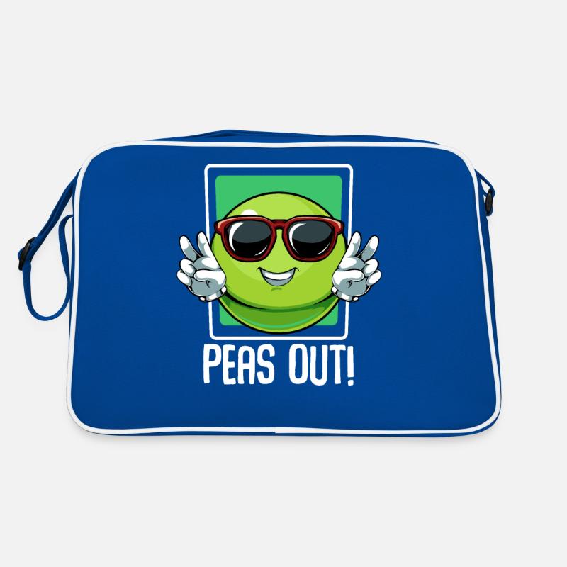 Peas - Peas Out! Cool vegetables pun saying Retro Bag