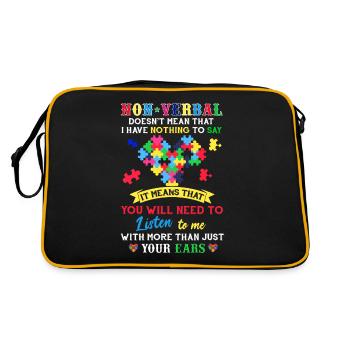 T-shirt de sensibilisation à l'autisme non verbal - Sac Retro - noir/or - Dos