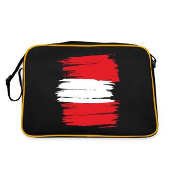Österreich Fahne - Retro Tasche - Schwarz/Gold - Hinten