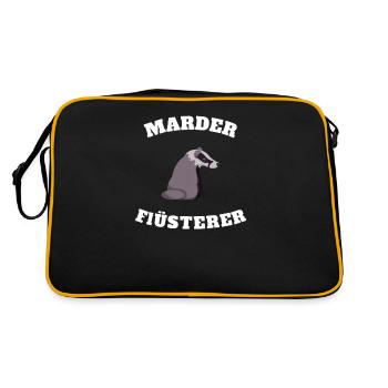 Marder Flüsterer - Retro Tasche - Schwarz/Gold - Hinten