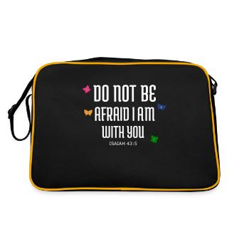 Bible Verses Christian Butterfly Isaiah - Retro Bag - black/gold - Back