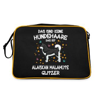 Cadeau de support de chien de paillettes de malamute d'Alaska - Sac Retro - noir/or - Dos