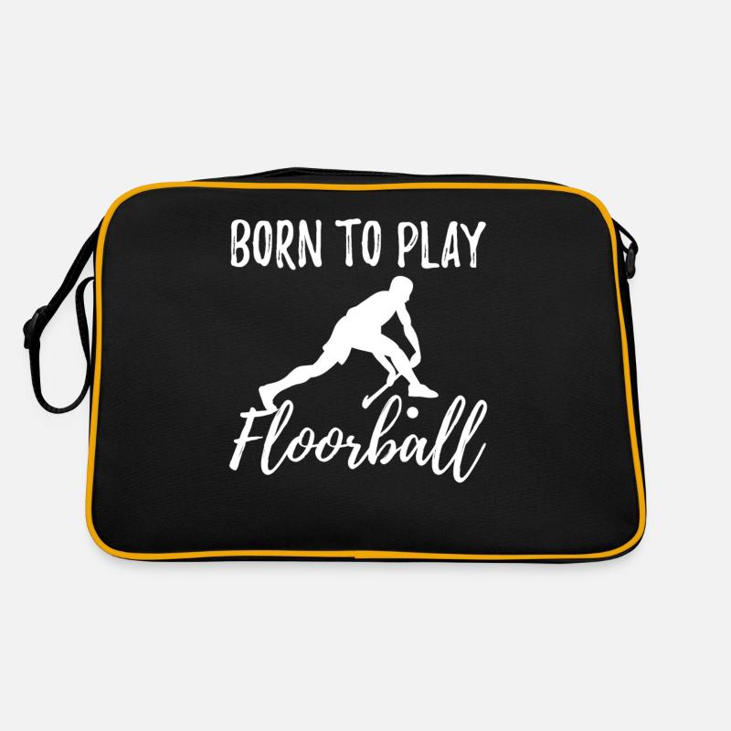 Floorball - Retro Tasche - Schwarz/Gold