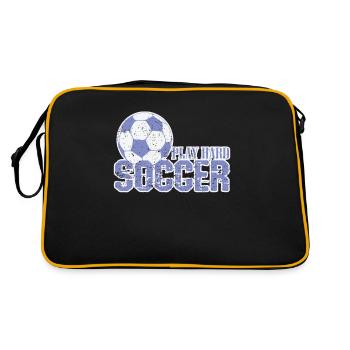Football "Play Hard Soccer" - Retro Bag - black/gold - Back