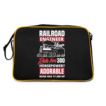 Train train lover trains train driver train mechanic - Retro Bag - black/gold - Back