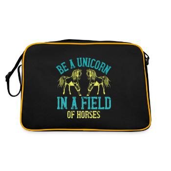 Soyez une licorne dans un champ de chevaux - Sac Retro - noir/or - Dos