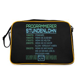 Programmierer Stundenlohn - Retro Tasche - Schwarz/Gold - Hinten