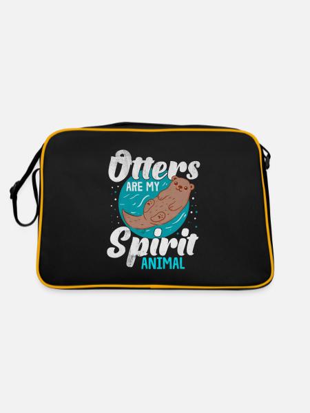 Otter animal - Retro Bag - black/gold - Back