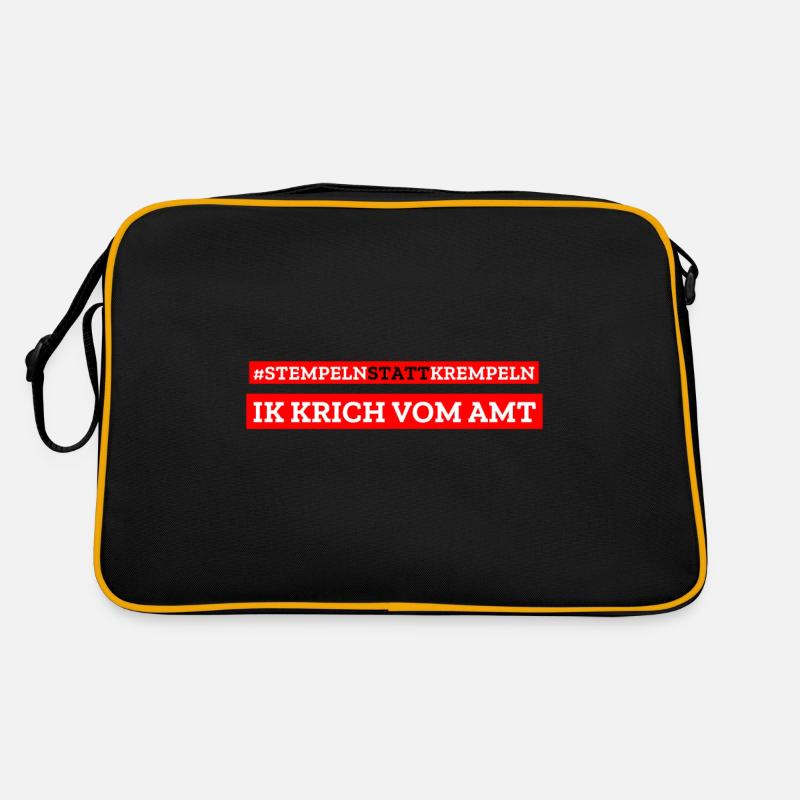 Arbeitsamt arbeitslos Hartz 4 - Retro Tasche - Schwarz/Gold