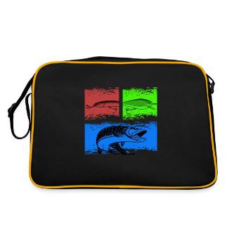 Pêche aux leurres et brochets - Sac Retro - noir/or - Dos