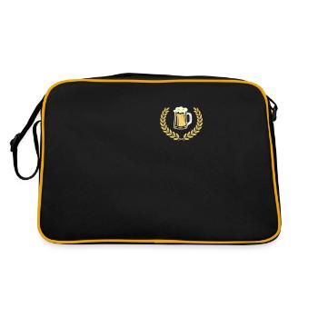 Beer wreath wheat beer glass pocket - Retro Bag - black/gold - Back