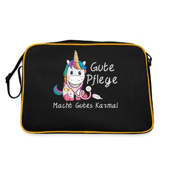 Krankenschwester Pflegekräfte Pflegerin Altenpfleg - Retro Tasche - Schwarz/Gold - Hinten