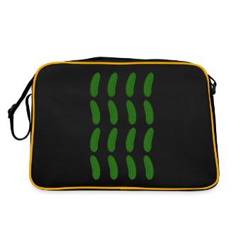Cucumber pattern gift for cucumber & cucumber fans - Retro Bag - black/gold - Back