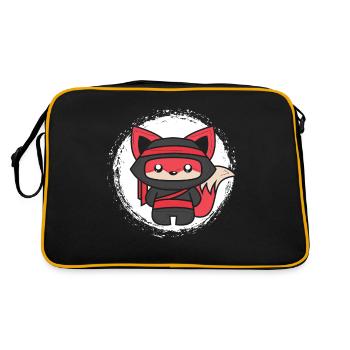 Cadeau renard ninja pour renards Shinobi et ninjas - Sac Retro - noir/or - Dos