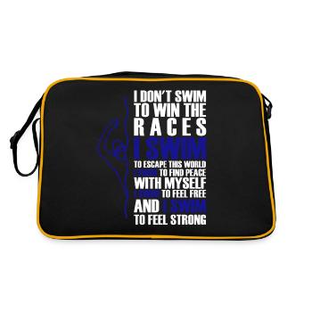 Cadeau drôle pour les nageurs - Sac Retro - noir/or - Dos