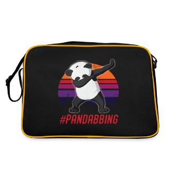 Panda Dabbing panda Panda Bear Panda Baby - Retro Bag - black/gold - Back