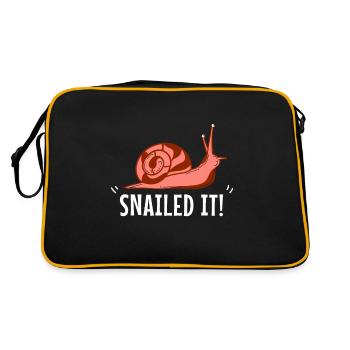 Snailed it! Gift for snail & snail fans - Retro Bag - black/gold - Back
