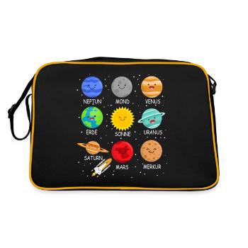 Planets Solar System Children Space Boys - Retro Bag - black/gold - Back