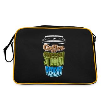 Logopädie Kaffee Sprachtherapie Pathologie - Retro Tasche - Schwarz/Gold - Hinten