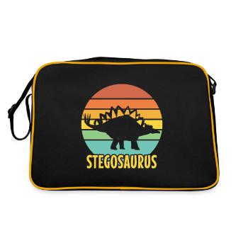 grand cadeau de dinosaure stegosaurus pour les dinosaures - Sac Retro - noir/or - Dos