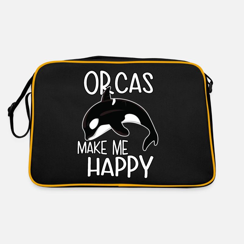 Orcas machen mich glücklich. Orca Killerwal Retro Tasche