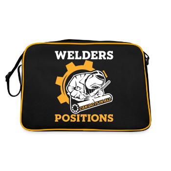 Welders Can Do It In All Positions Schweißer - Retro Tasche - Schwarz/Gold - Hinten