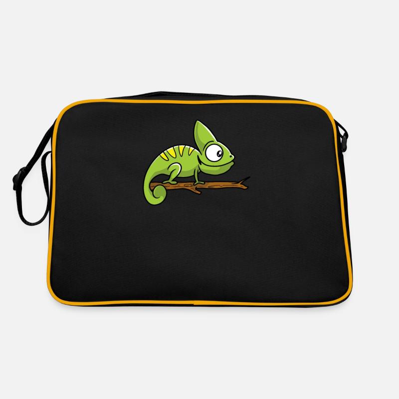 Chamäleon - Retro Tasche - Schwarz/Gold