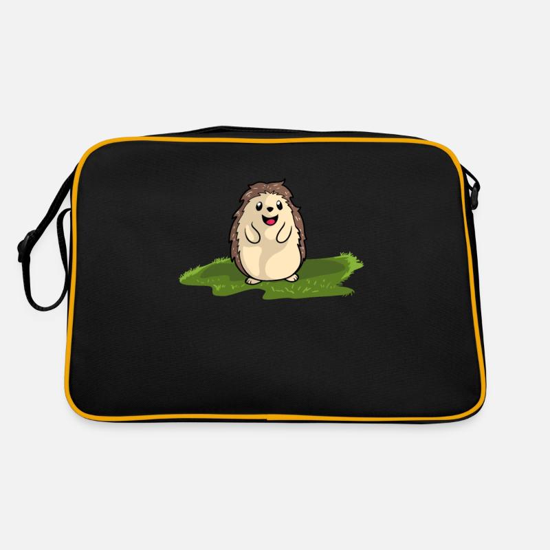 Igel - Retro Tasche - Schwarz/Gold