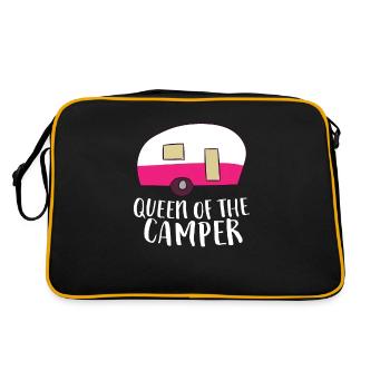 Funny Camping Queen Of The Camper RV Camper Mom - Retro Bag - black/gold - Back