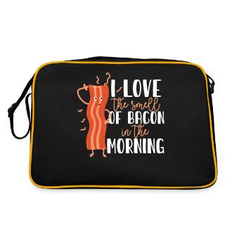Cadeau petit-déjeuner bacon bacon - Sac Retro - noir/or - Dos