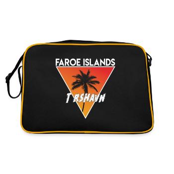 faröer inseln mit Hauptstadt - Retro Tasche - Schwarz/Gold - Hinten
