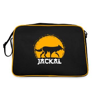 Jackal Jackal Gift for Wild Dogs & Jackals - Retro Bag - black/gold - Back