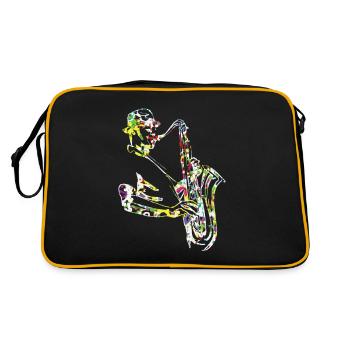 Saxophoniste Jazz Musicien Saxophone - Sac Retro - noir/or - Dos