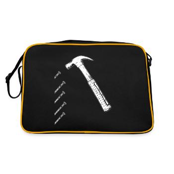 Hammer and nails - Retro Bag - black/gold - Back